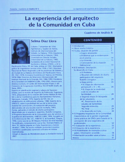 4 PROMESHA CUAD 18 2003 Instituto de Investigaciones de Aquitectura y Ciencias del Hábitat