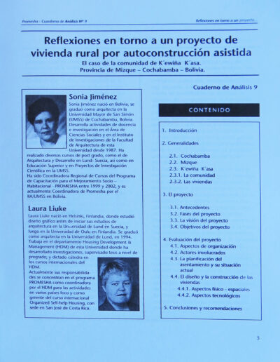 4 PROMESHA CUAD 21 2003 Instituto de Investigaciones de Aquitectura y Ciencias del Hábitat