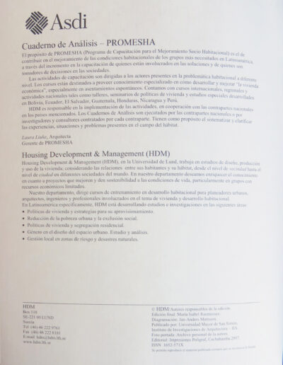 4 PROMESHA CUAD 38 2007 Instituto de Investigaciones de Aquitectura y Ciencias del Hábitat