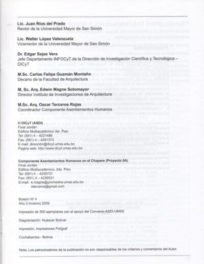 6 IIACH BOLETINES DOCTORANTES 11 Instituto de Investigaciones de Aquitectura y Ciencias del Hábitat
