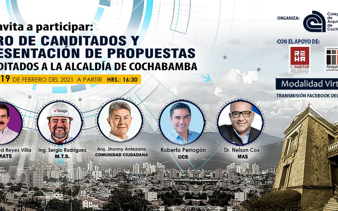 FORO DE CANDIDATOS EN EL COLEGIO DE ARQUITECTOS DE COCHABAMBA