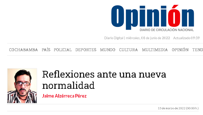 Reflexiones ante una nueva normalidad