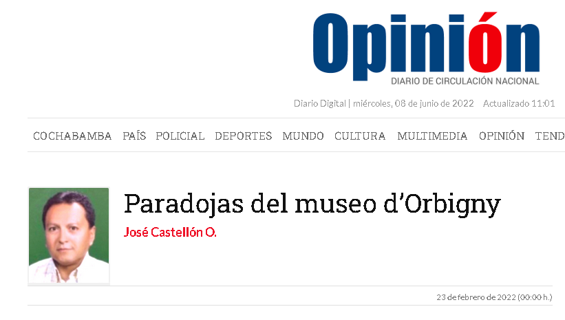 Paradojas del museo d’Orbigny