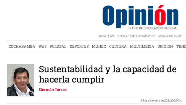 Sustentabilidad y la capacidad de hacerla cumplir