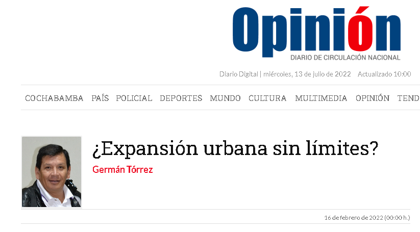 ¿Expansión urbana sin límites?