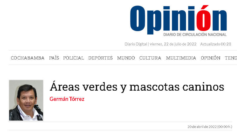 Áreas verdes y mascotas caninos