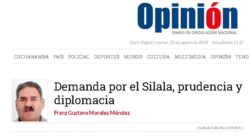 Demanda por el Silala, prudencia y diplomacia