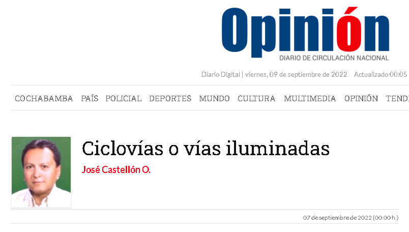 Ciclovías o vías iluminadas