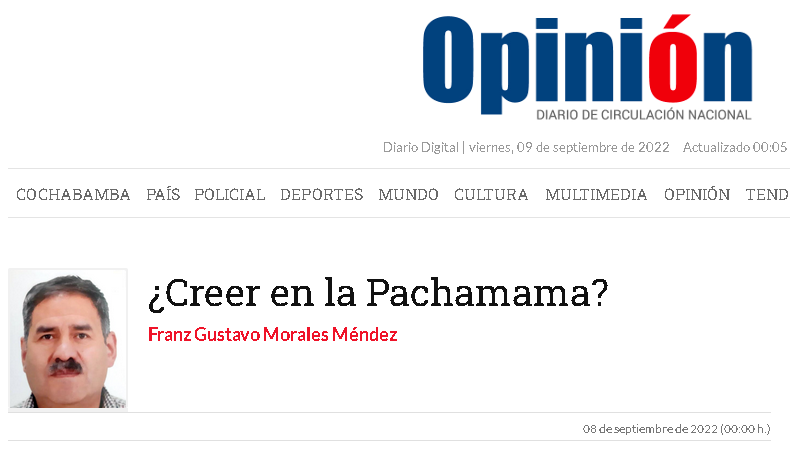 ¿Creer en la Pachamama?