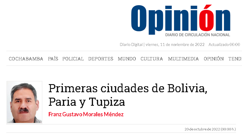 Primeras ciudades de Bolivia, Paria y Tupiza