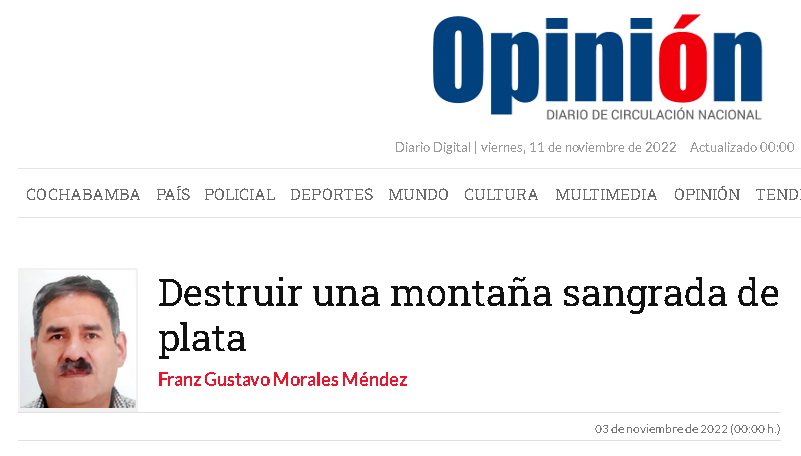 Destruir una montaña sangrada de plata