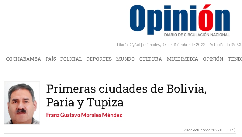 Primeras ciudades de Bolivia, Paria y Tupiza