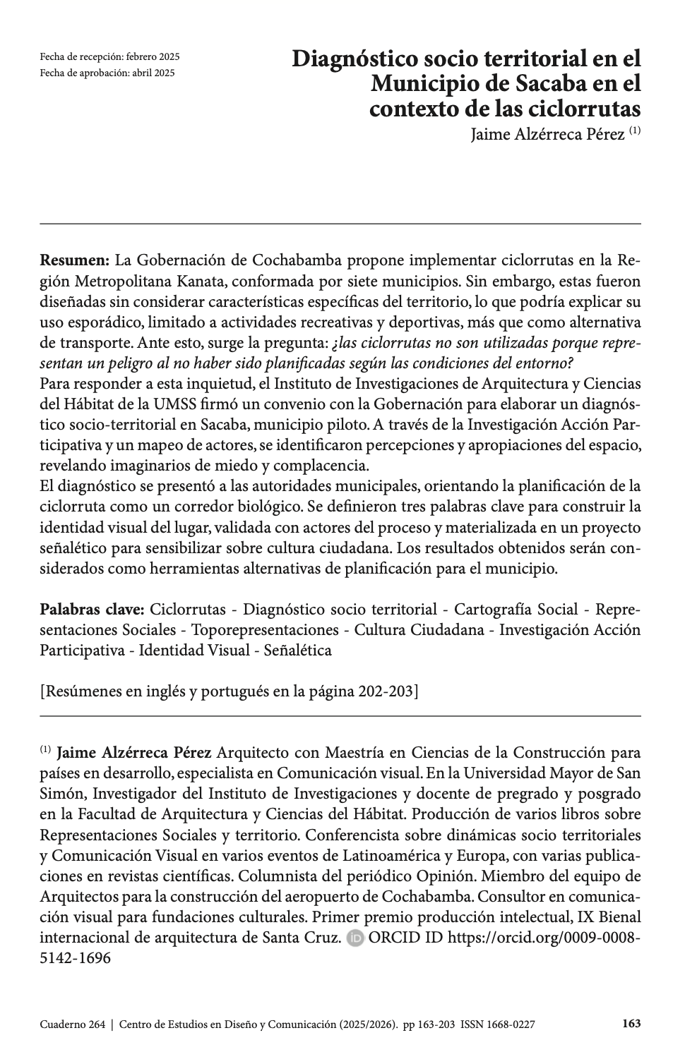 264-3 264 3 Instituto de Investigaciones de Aquitectura y Ciencias del Hábitat